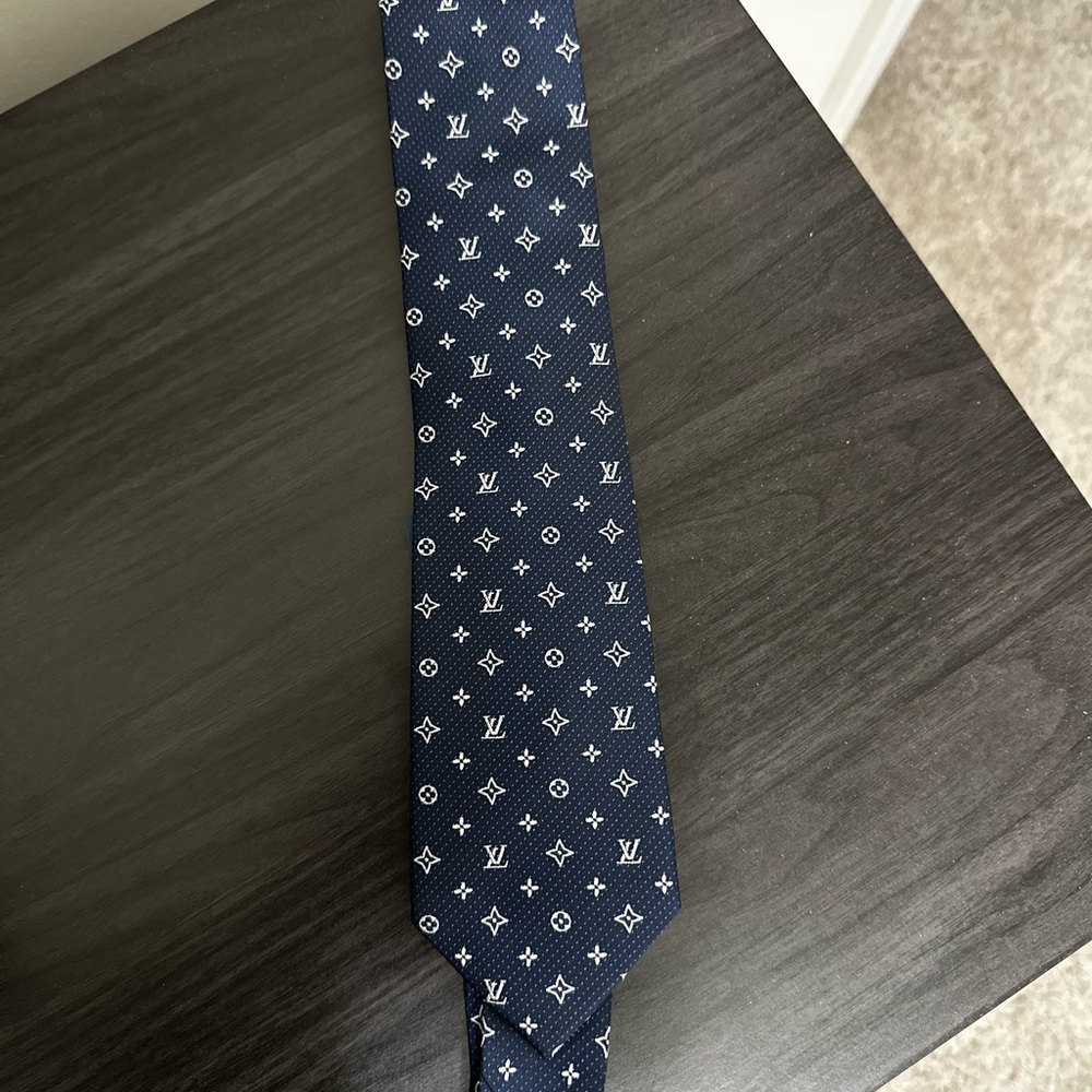 Louis Vuitton Dark Blue Monogram Tie